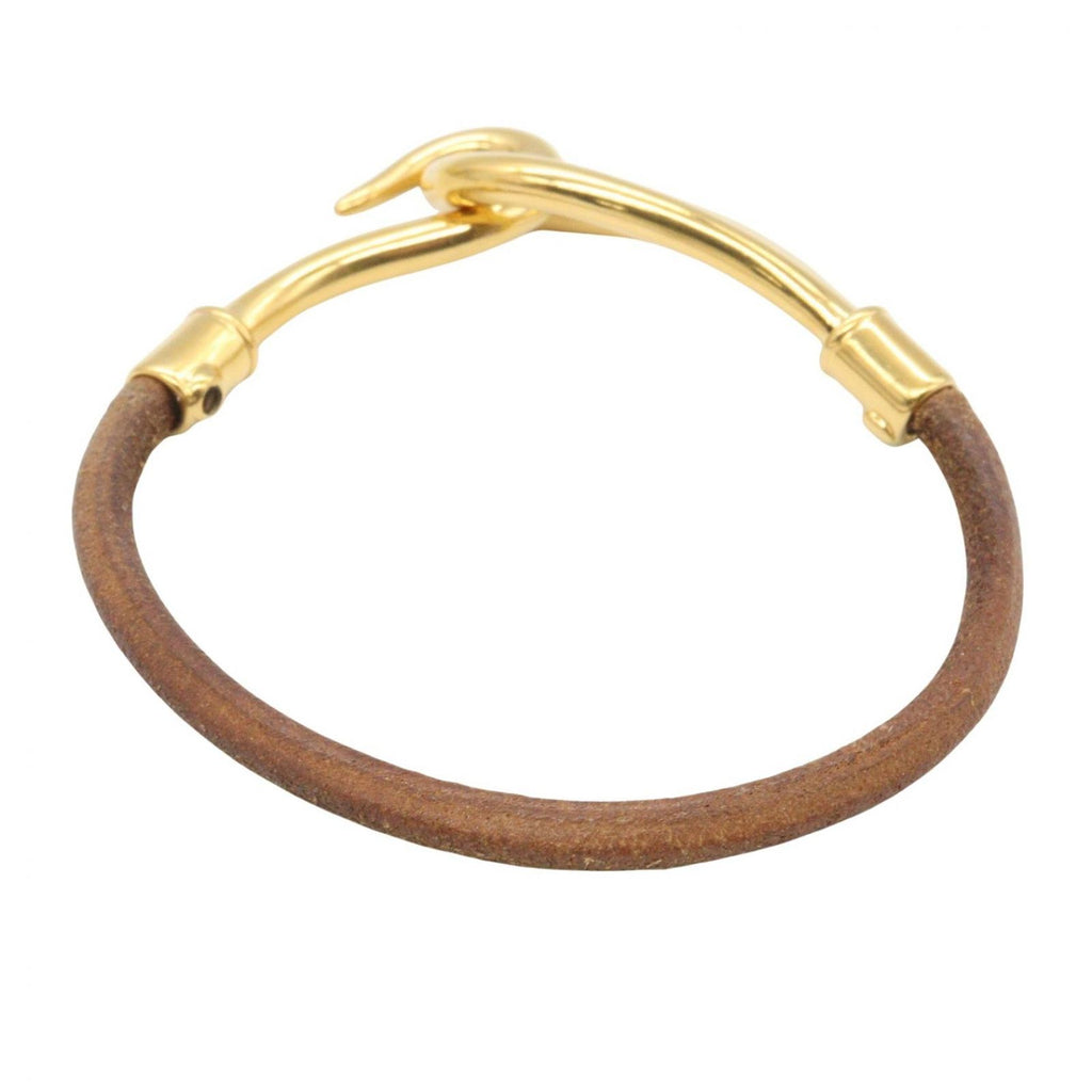 Hermes Jumbo Bra Gold Leather Bracelet — view 2