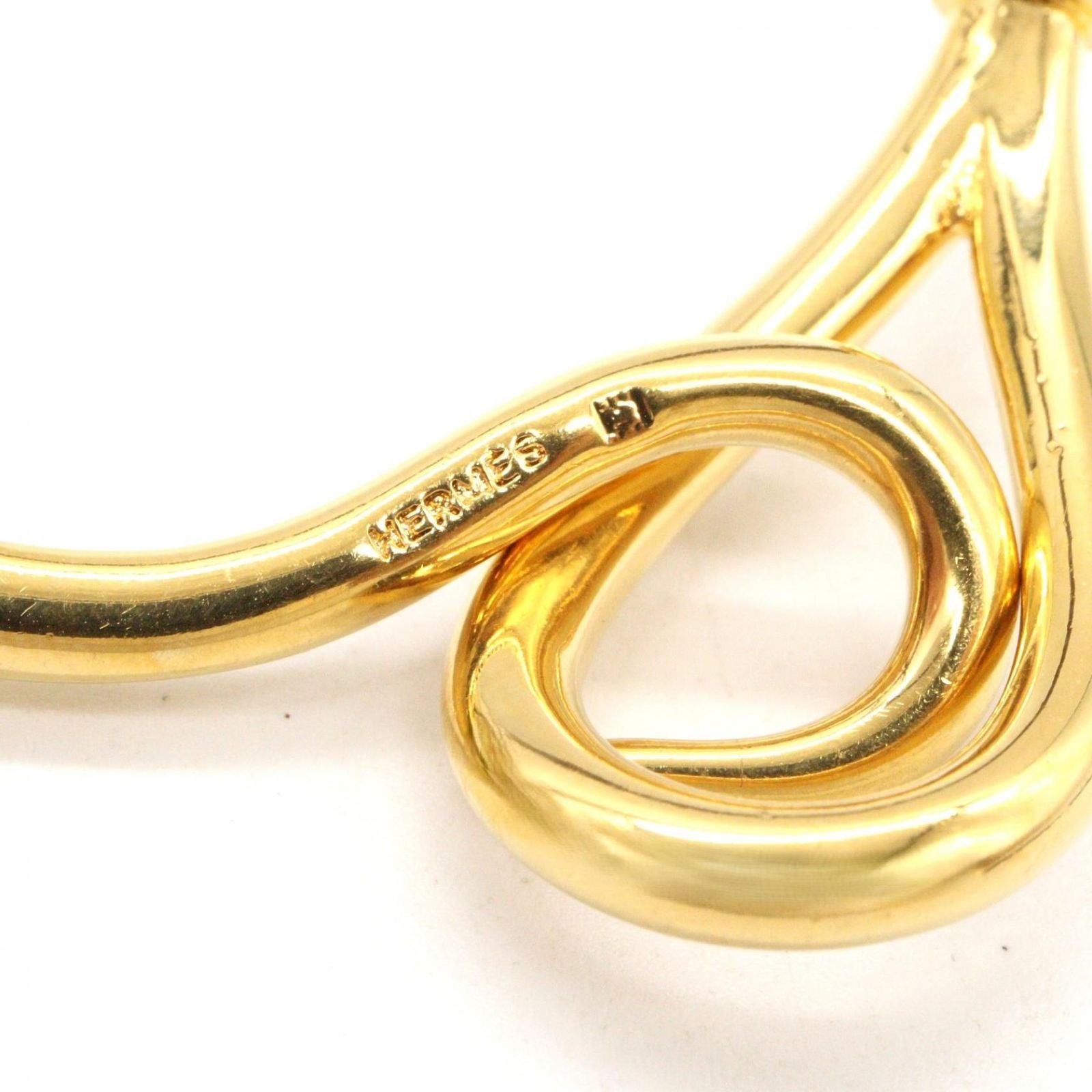 Hermes Jumbo Bra Gold Leather Bracelet — view 5