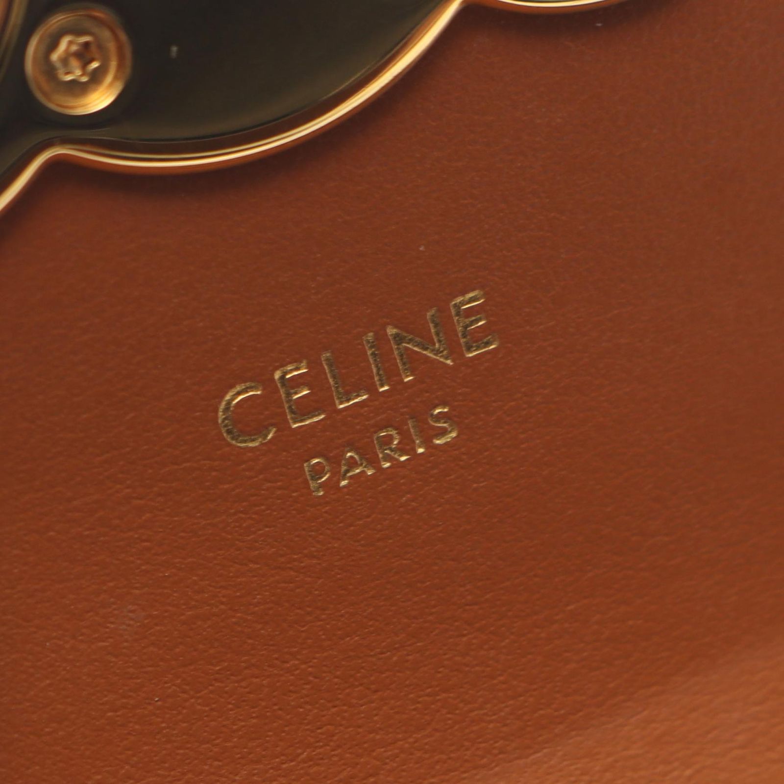 Celine Shoulder Bag Mini Claude Triomphe Black Brown Canvas Leather — view 4