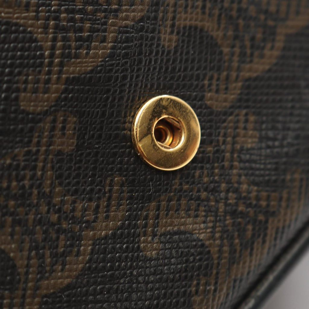 Celine Shoulder Bag Mini Claude Triomphe Black Brown Canvas Leather — view 5