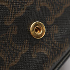 Celine Shoulder Bag Mini Claude Triomphe Black Brown Canvas Leather — view 5