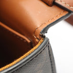 Celine Shoulder Bag Mini Claude Triomphe Black Brown Canvas Leather — view 7