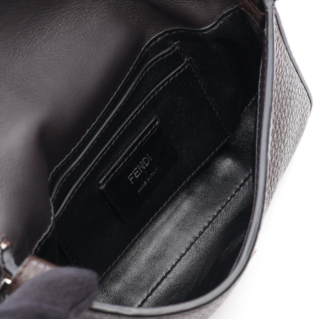 Fendi Shoulder Bag Selleria Baguette 2-Way Dark Brown Leather Mini — view 3