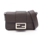 Fendi Shoulder Bag Selleria Baguette 2-Way Dark Brown Leather Mini