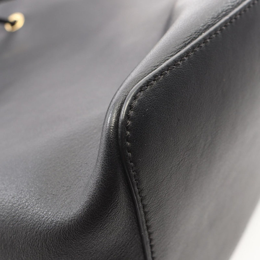 Fendi Shoulder Bag Montresor Drawstring Black Leather — view 7