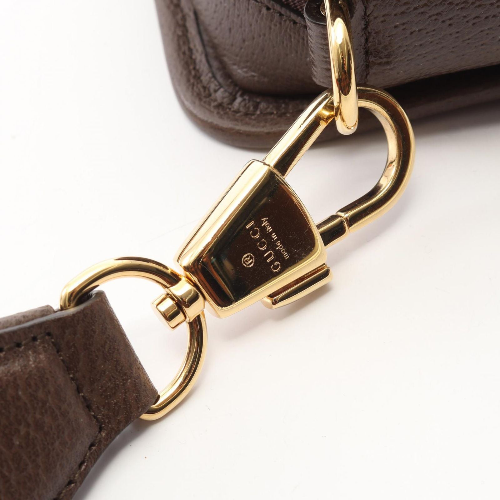 Gucci Shoulder Bag Jumbo GG Beige Brown Green Canvas Leather — view 7