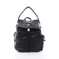 Prada Backpack Triangle Logo 2-Way Black Leather