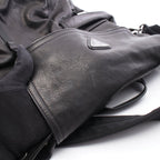 Prada Backpack Triangle Logo 2-Way Black Leather — view 6