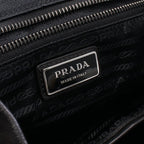 Prada Backpack Triangle Logo 2-Way Black Leather — view 4