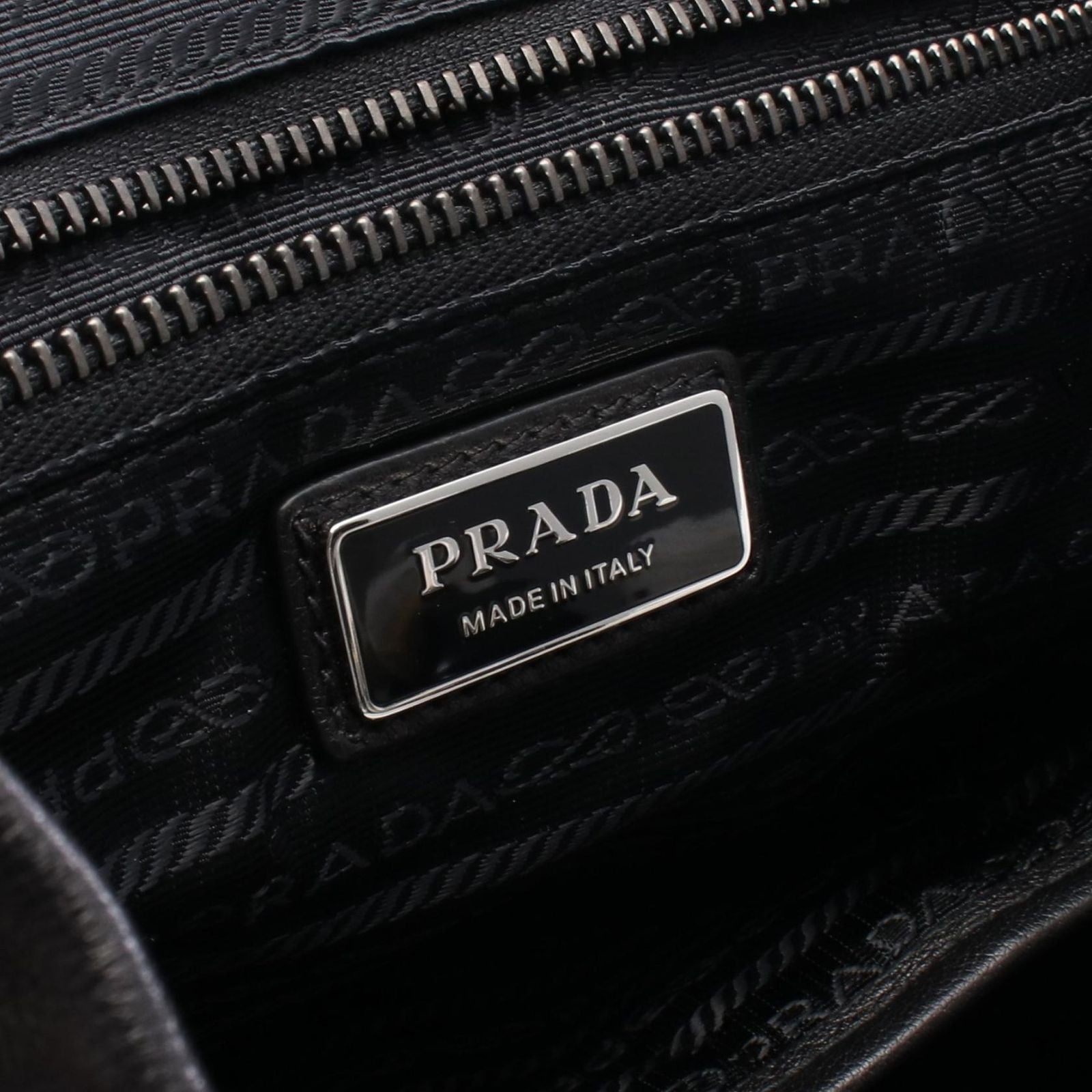 Prada Backpack Triangle Logo 2-Way Black Leather — view 4