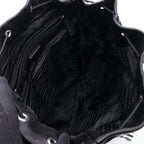 Prada Backpack Triangle Logo 2-Way Black Leather — view 3