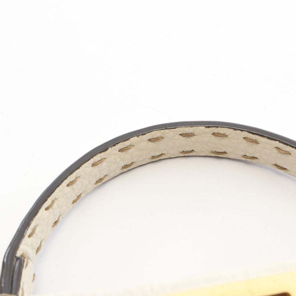 Fendi Mini Peekaboo Selleria 2-Way White Leather Handbag — view 5