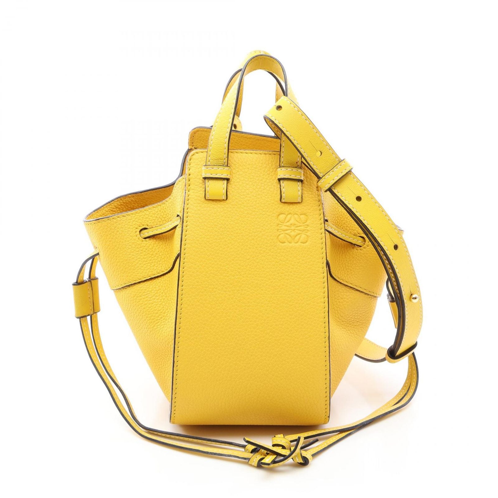 Loewe Handbag Hammock Drawstring Bag Mini Yellow Leather