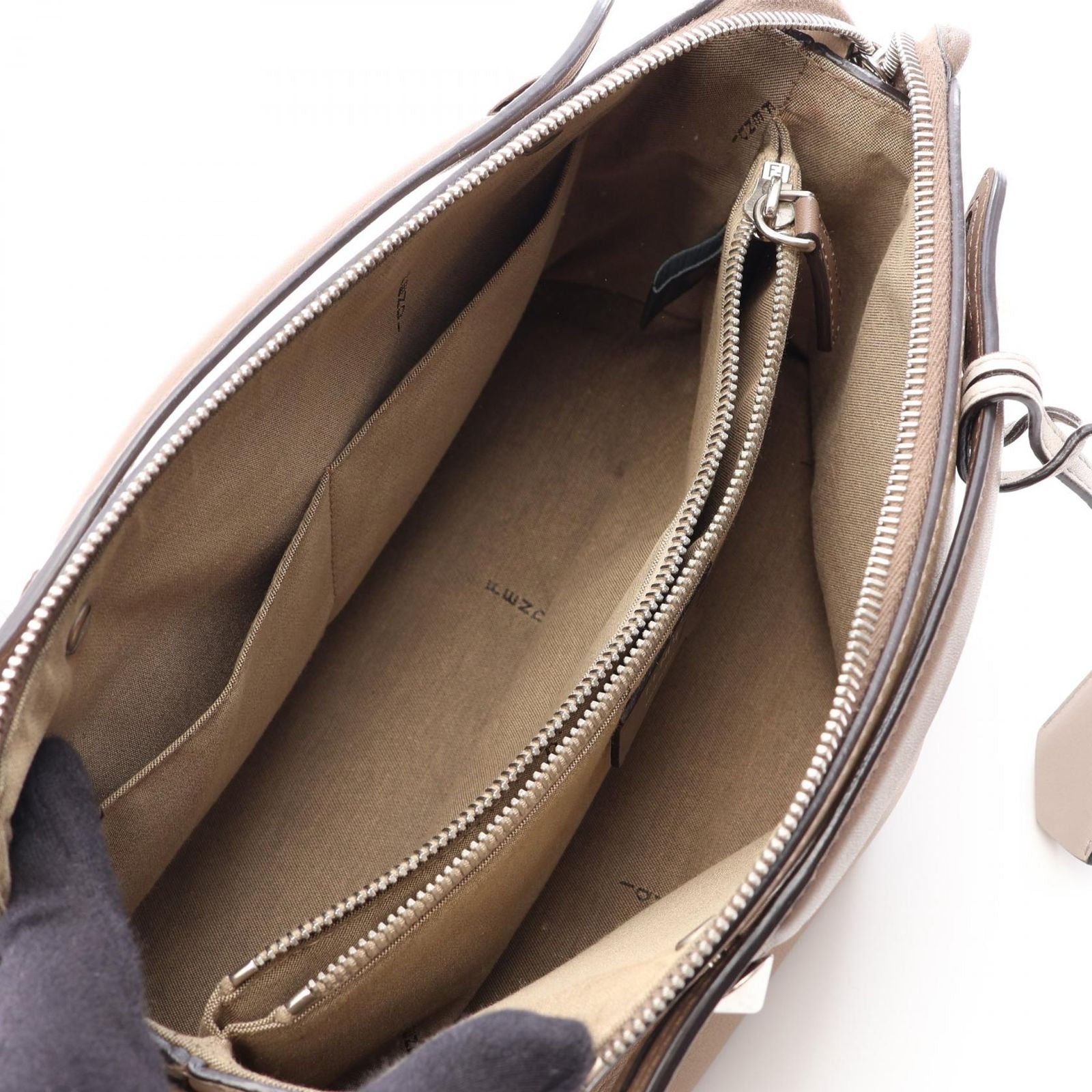 Fendi by the Way Medium 2-Way Beige Brown Leather Handbag — view 3