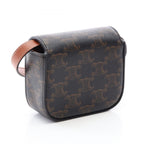 Celine Shoulder Bag Mini Claude Triomphe Black Brown Canvas Leather — view 2