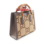 Gucci Diana Jumbo GG 2-Way Beige Brown Canvas Leather Small Handbag — view 2