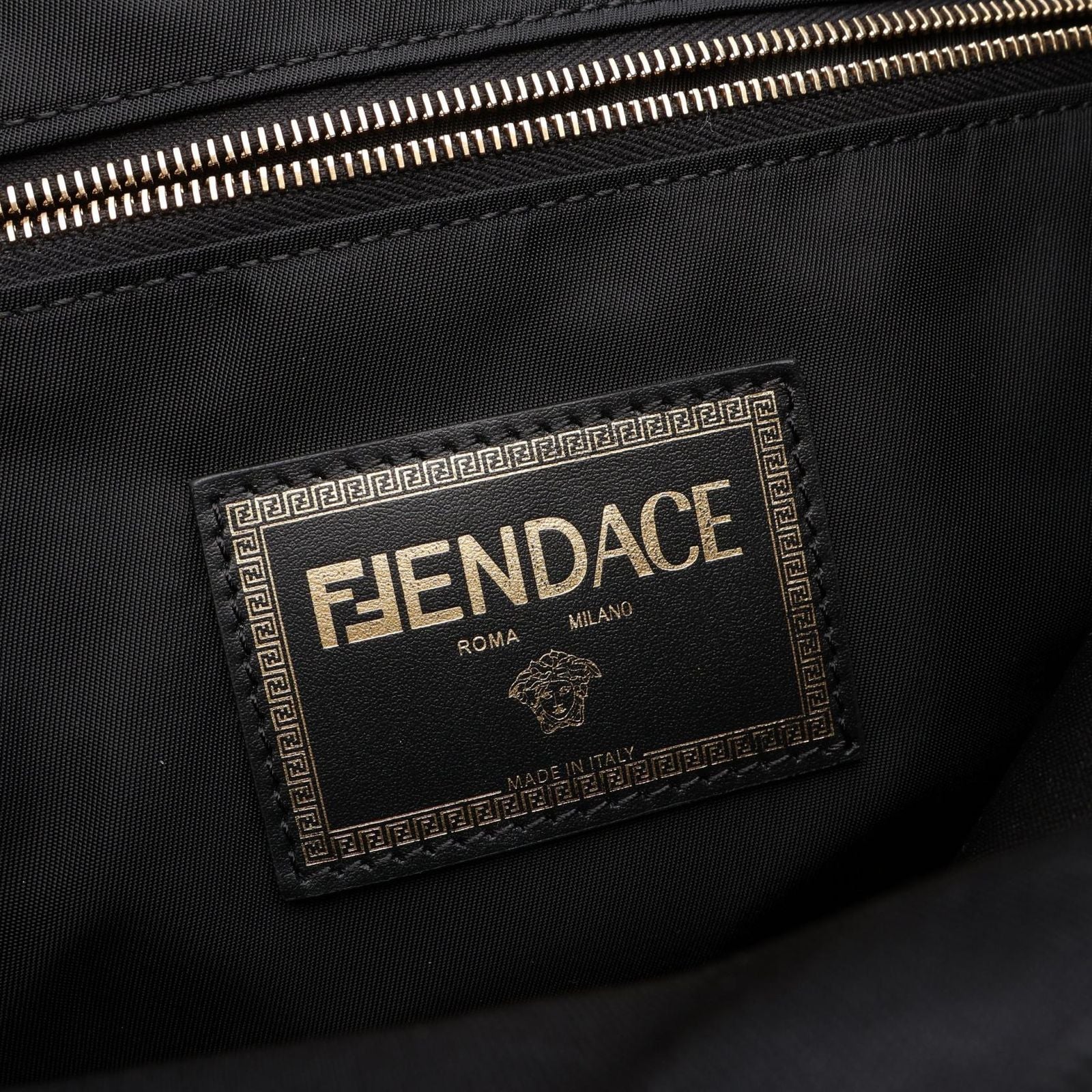 Fendi Backpack Black Brown Yellow Nylon Leather — view 4