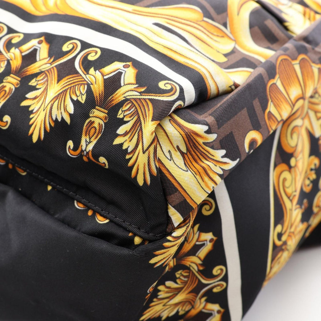 Fendi Backpack Black Brown Yellow Nylon Leather — view 6