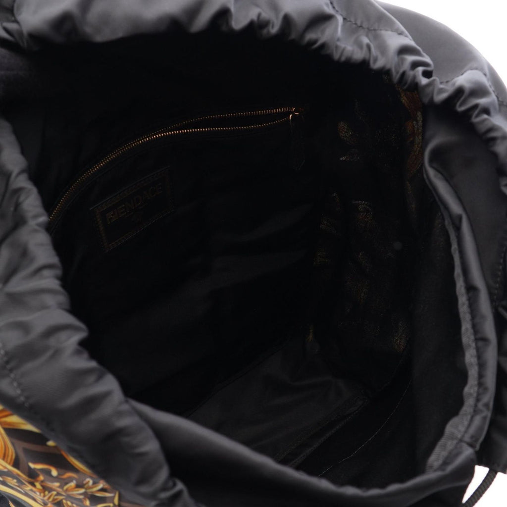 Fendi Backpack Black Brown Yellow Nylon Leather — view 3