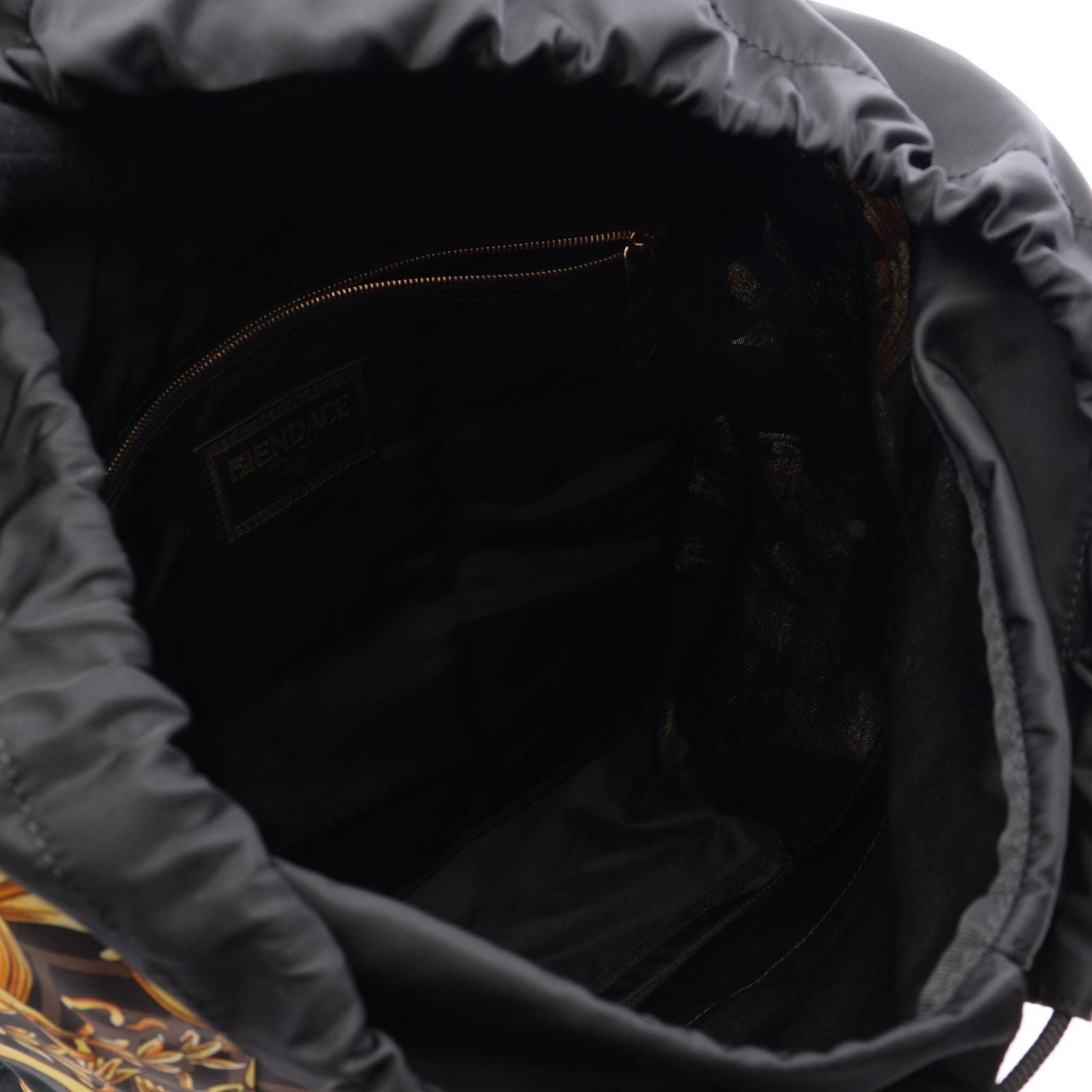Fendi Backpack Black Brown Yellow Nylon Leather — view 3