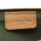 Dior Handbag Trotter Saddle Pouch Green Beige Ivory Canvas Leather — view 4