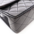 Chanel Handbag Quilted Parent Child Bag Black Lambskin — view 8