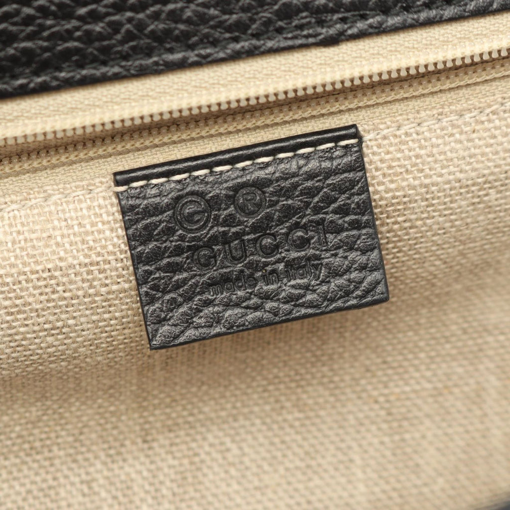 Gucci Shoulder Bag Interlocking Black Leather Chain — view 4