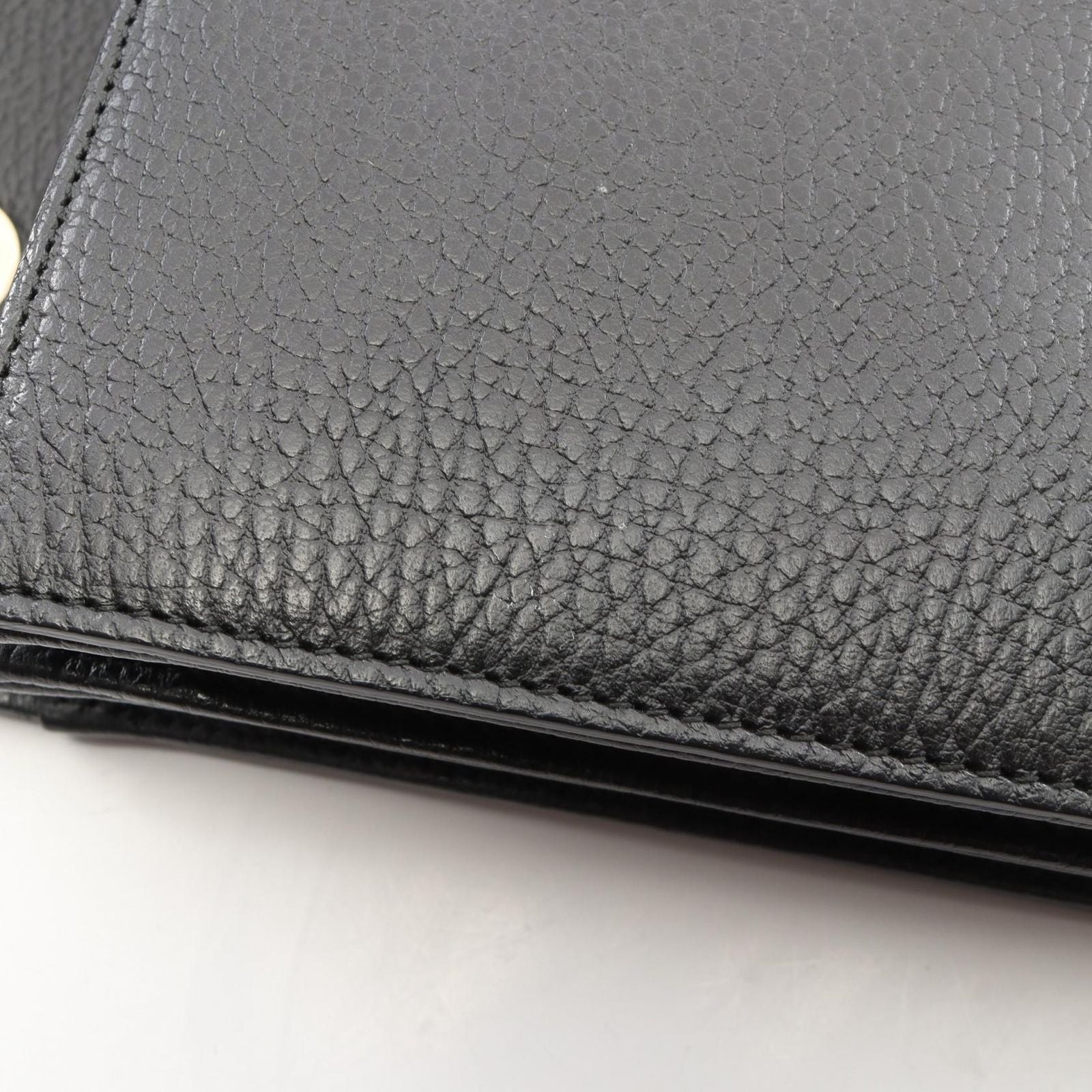Gucci Shoulder Bag Interlocking Black Leather Chain — view 7