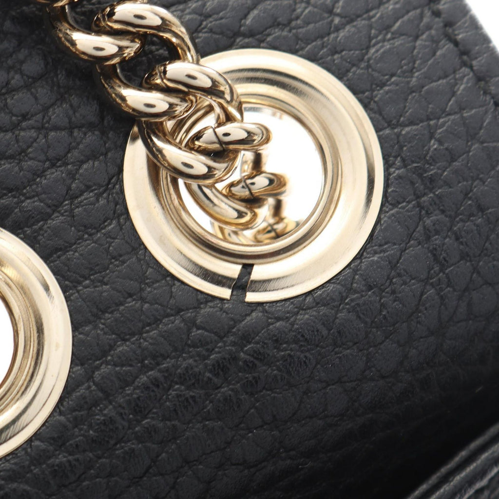 Gucci Shoulder Bag Interlocking Black Leather Chain — view 5