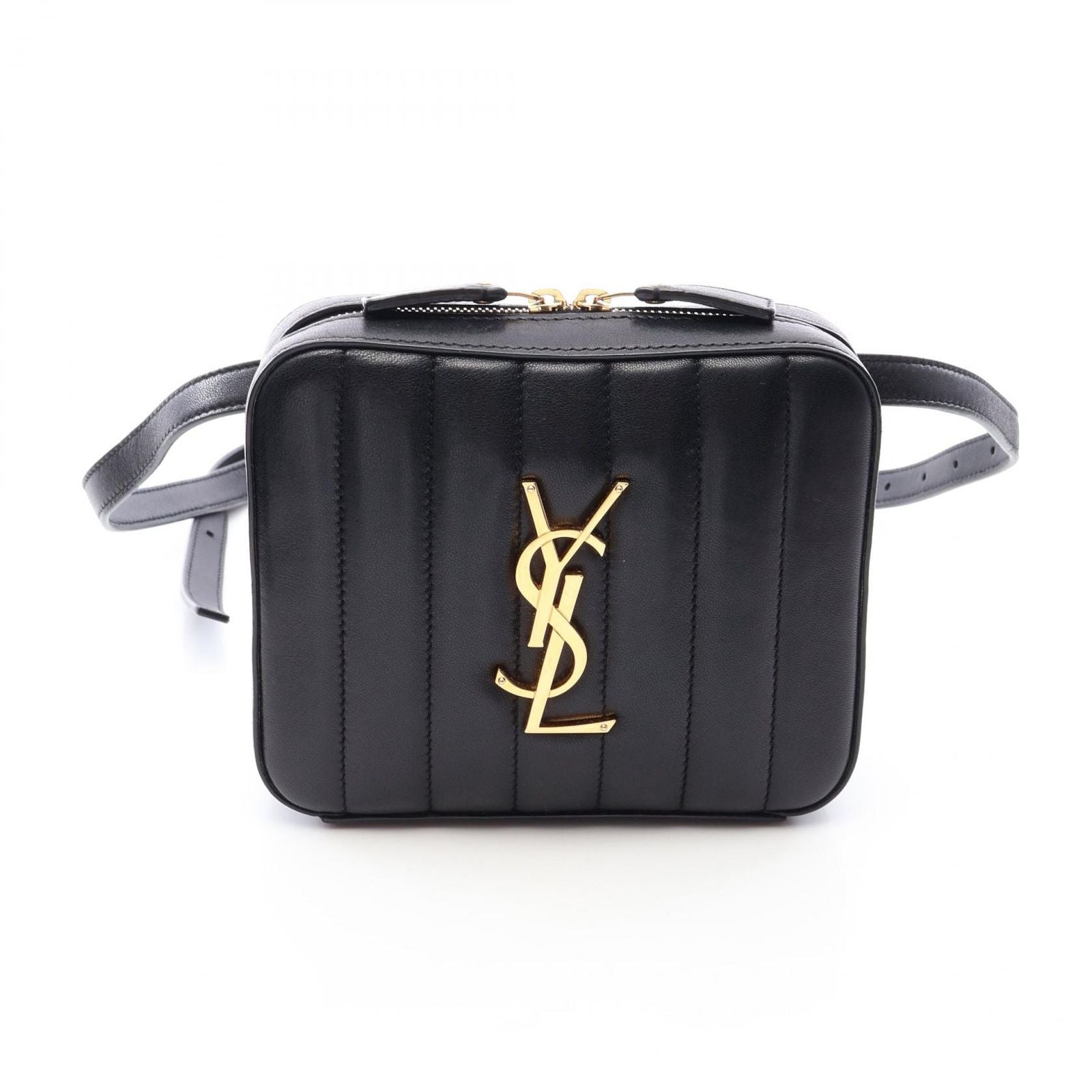 Saint Laurent Paris Waist Bag Vicky Black Leather Monogram