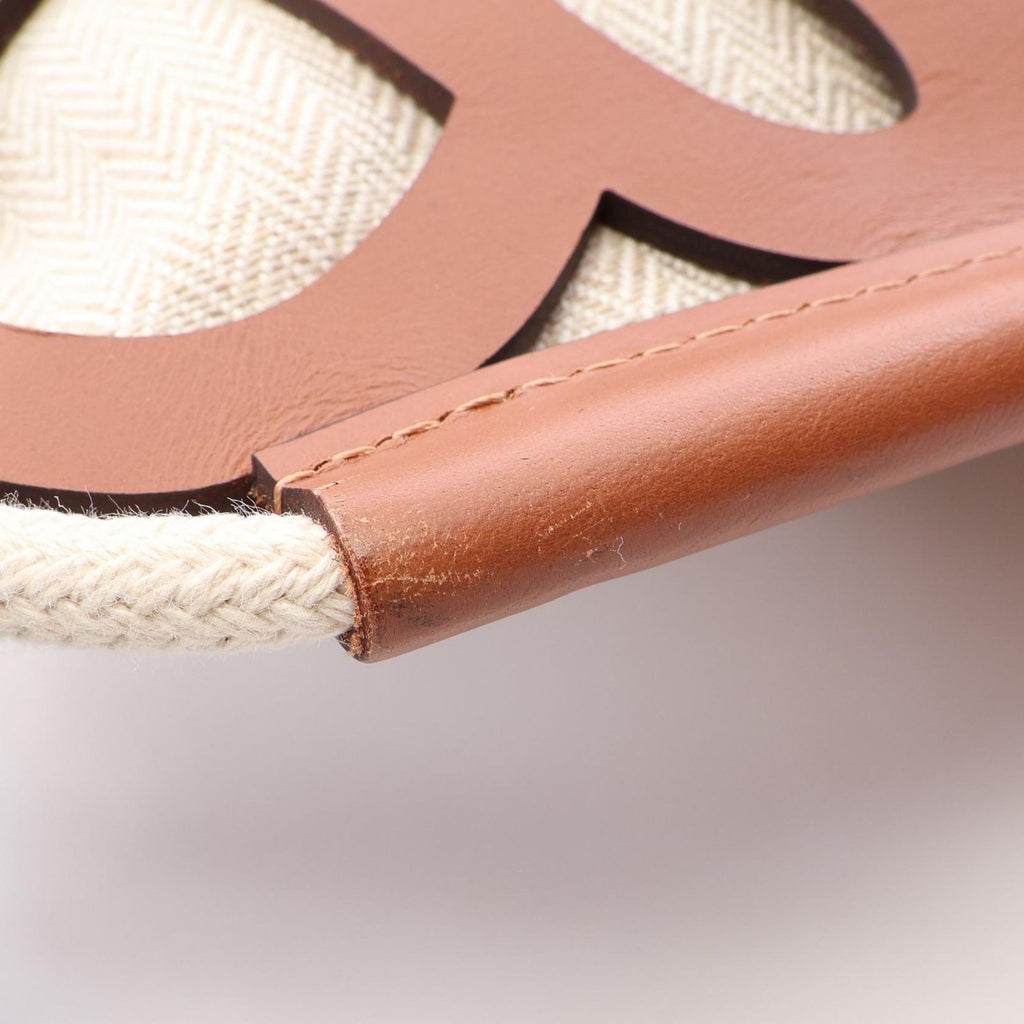 Loewe Shoulder Bag Anagram Cutout Ivory Brown Canvas Leather Cross — view 6