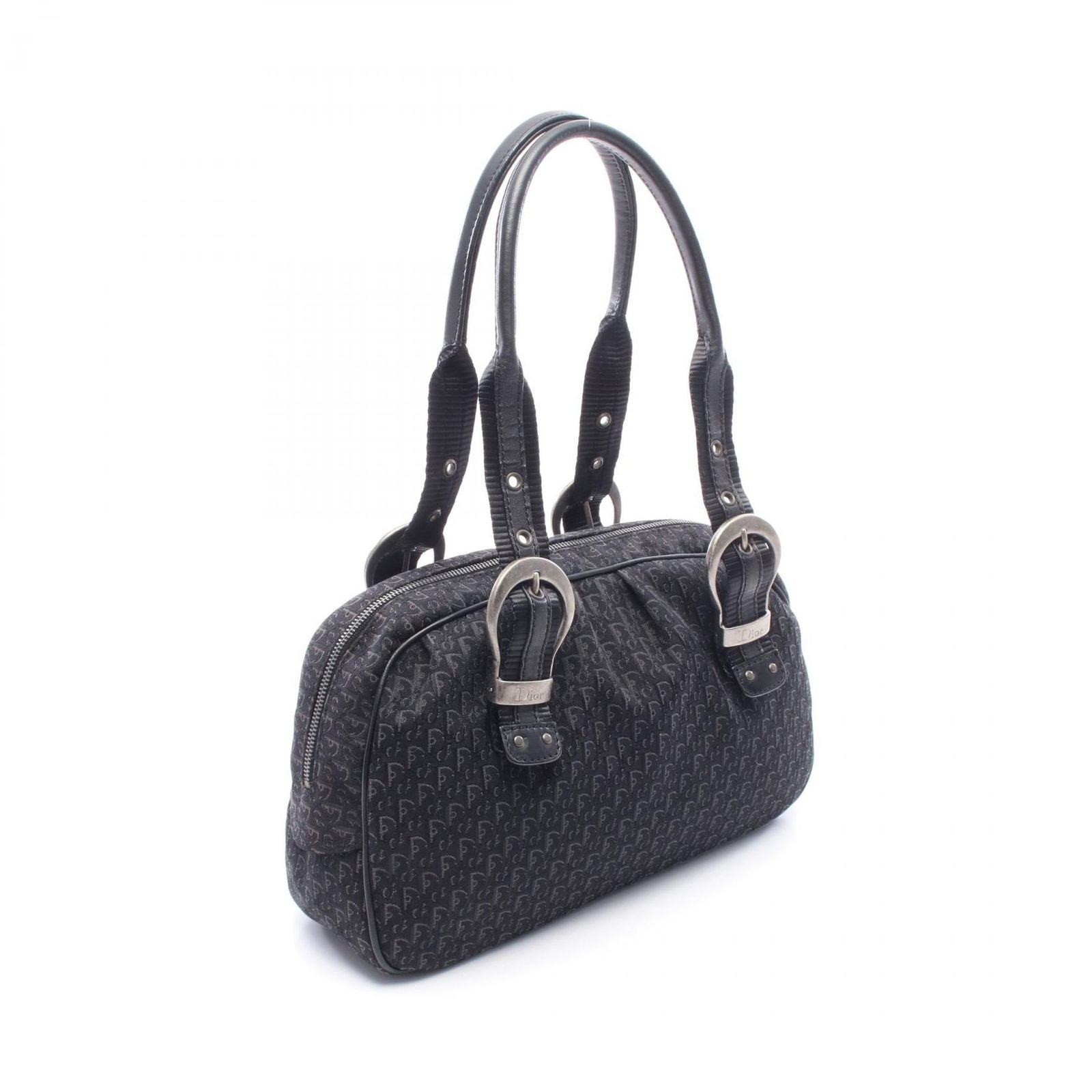 Dior Tote Bag Trotter Black Canvas Leather — view 2