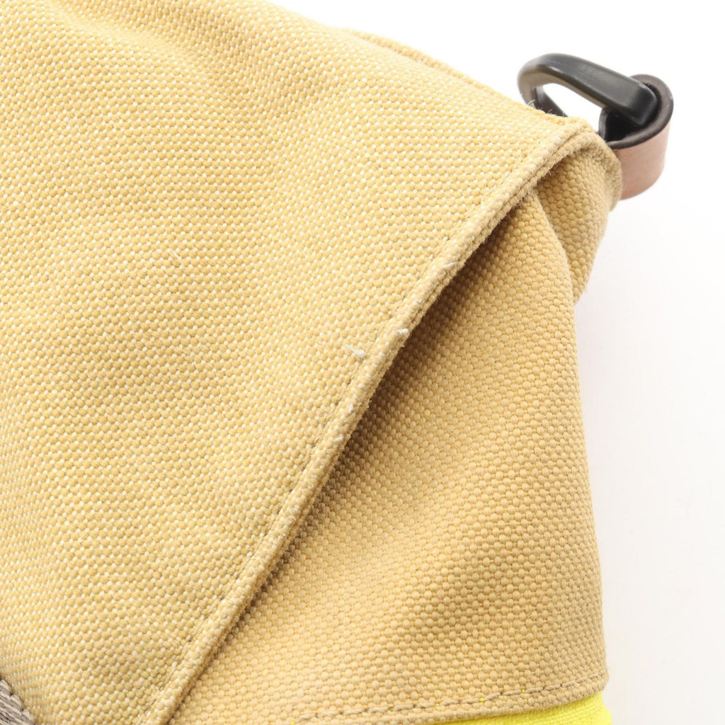 Loewe Tote Bag Eye Nature Eln 2-Way Beige Yellow Gray Canvas Leather — view 8