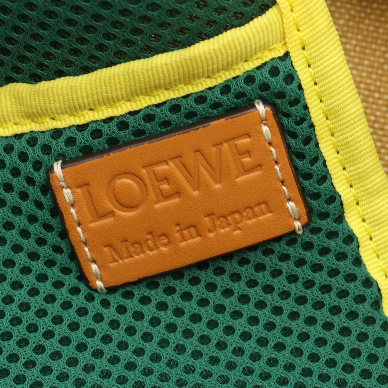 Loewe Tote Bag Eye Nature Eln 2-Way Beige Yellow Gray Canvas Leather — view 4