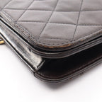Chanel Shoulder Bag Quilted Full Flap Black Lambskin Push Lock Chain — view 8
