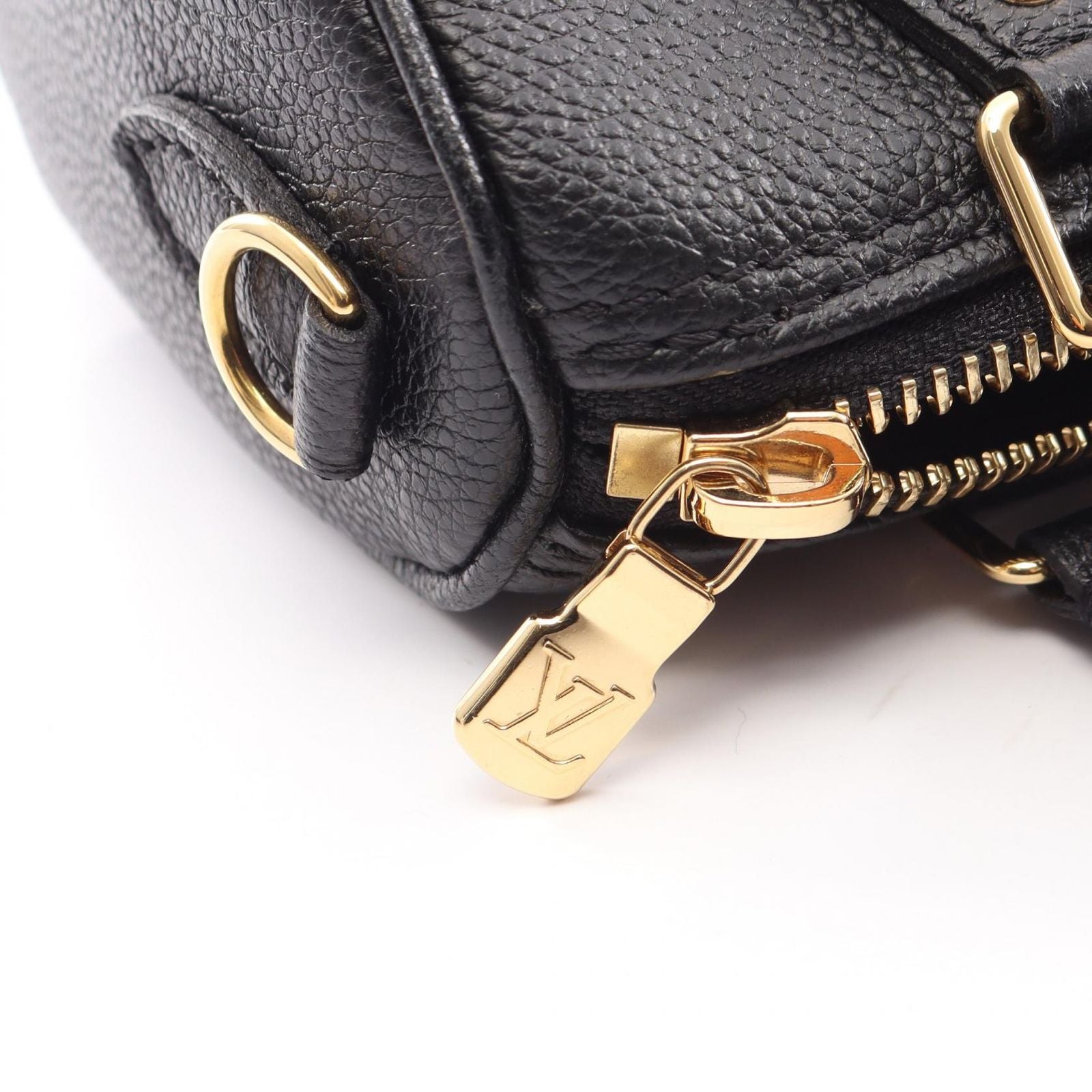 Louis Vuitton Nano Speedy 2-Way Black Beige Leather Handbag — view 8