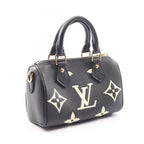 Louis Vuitton Nano Speedy 2-Way Black Beige Leather Handbag — view 2