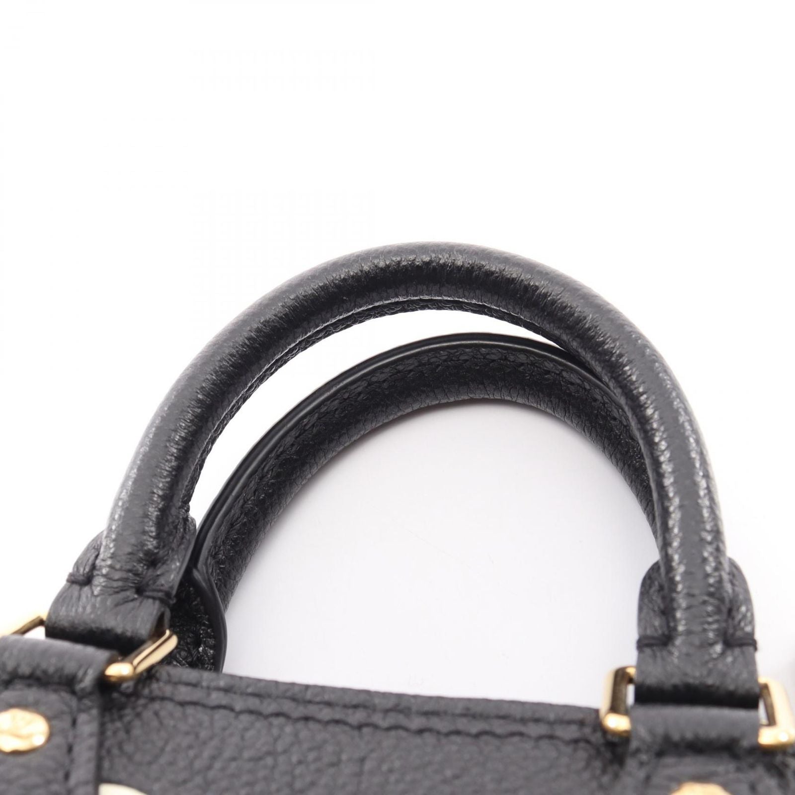 Louis Vuitton Nano Speedy 2-Way Black Beige Leather Handbag — view 5