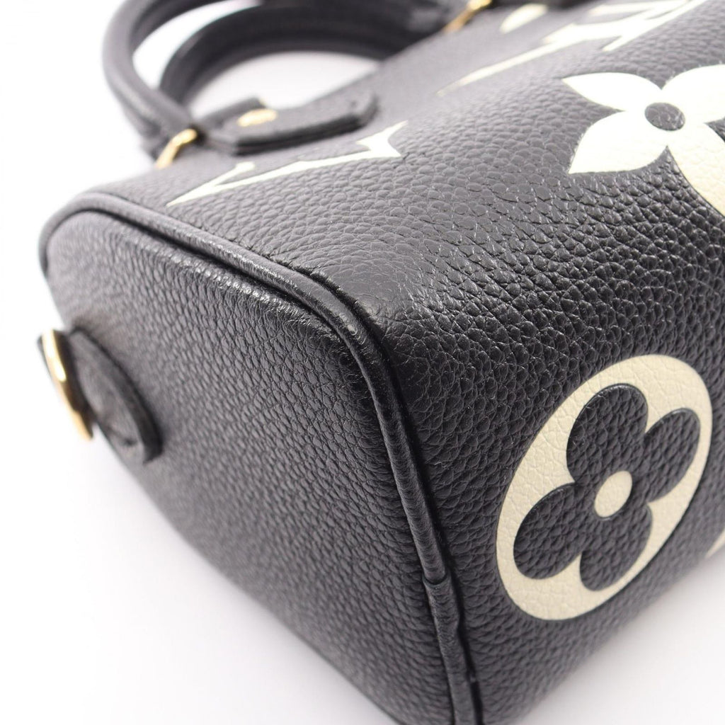 Louis Vuitton Nano Speedy 2-Way Black Beige Leather Handbag — view 6