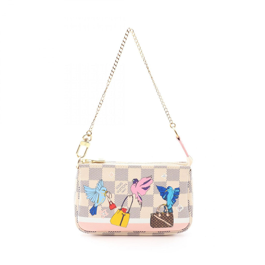 Louis Vuitton Handbag Mini Pochette Accessory Soir Canvas Leather Pouch