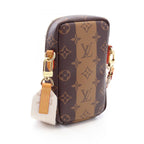 Louis Vuitton Shoulder Bag Double Phone Pouch Monogram Stripe Canvas Leather LV — view 2