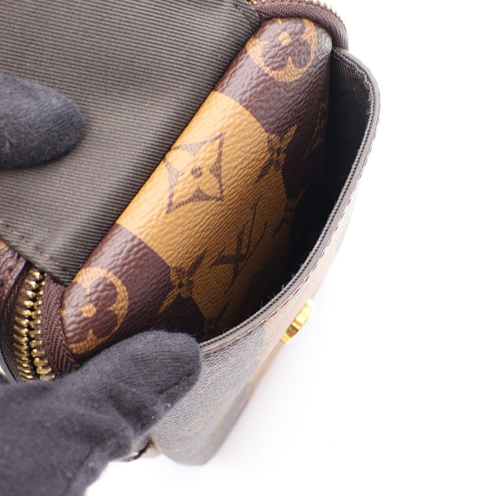 Louis Vuitton Shoulder Bag Double Phone Pouch Monogram Stripe Canvas Leather LV — view 5