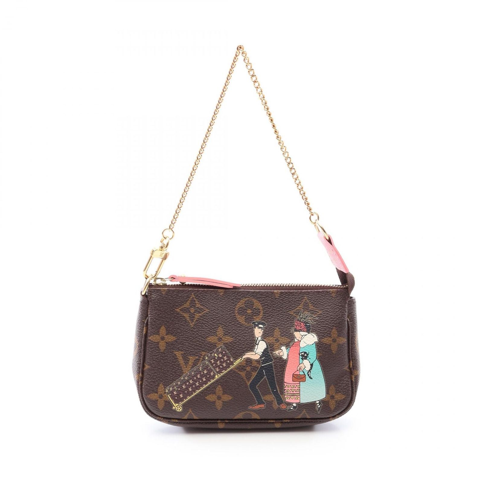 Louis Vuitton Handbag Mini Pochette Accessory Soir Porter Line Canvas Leather