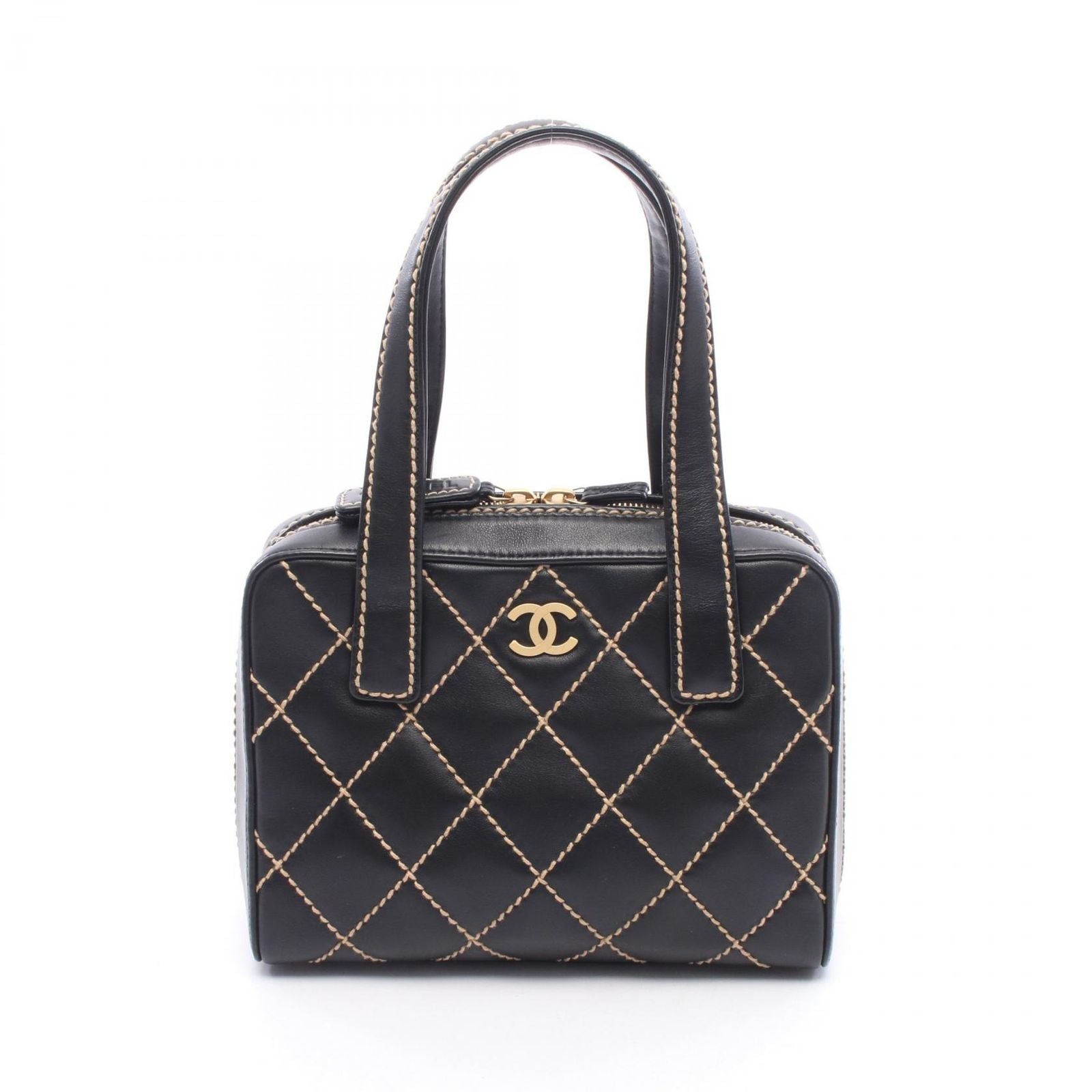 Chanel Wild Stitch Mini Black Leather Handbag