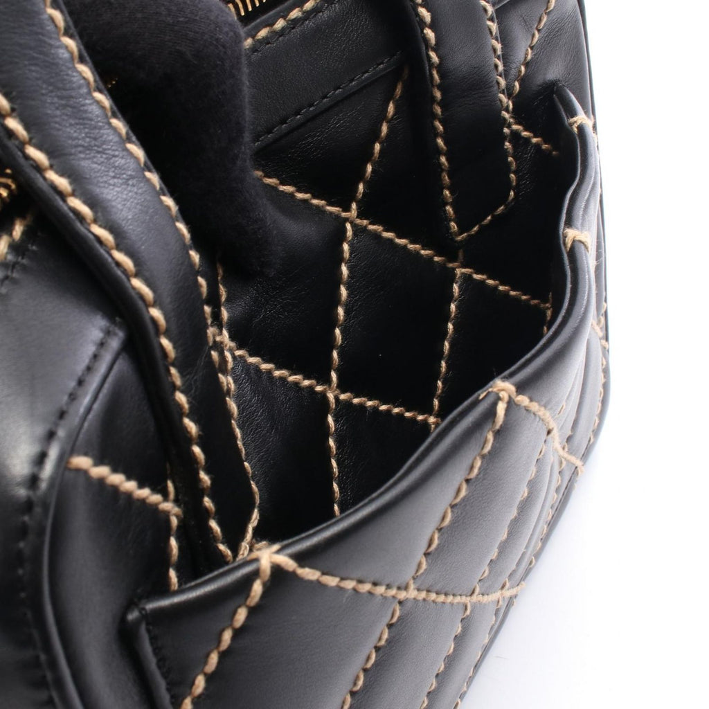 Chanel Wild Stitch Mini Black Leather Handbag — view 6
