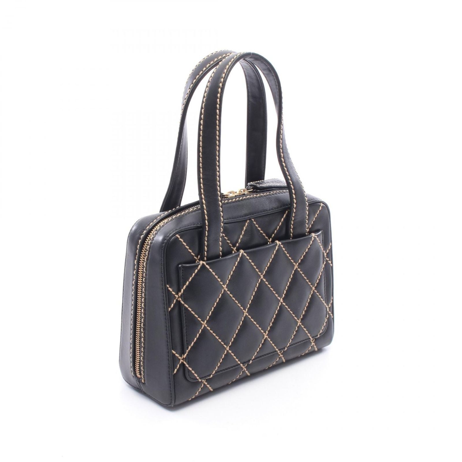 Chanel Wild Stitch Mini Black Leather Handbag — view 2