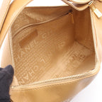 Chanel Shoulder Bag Choco Bar CC Logo Beige Leather — view 3