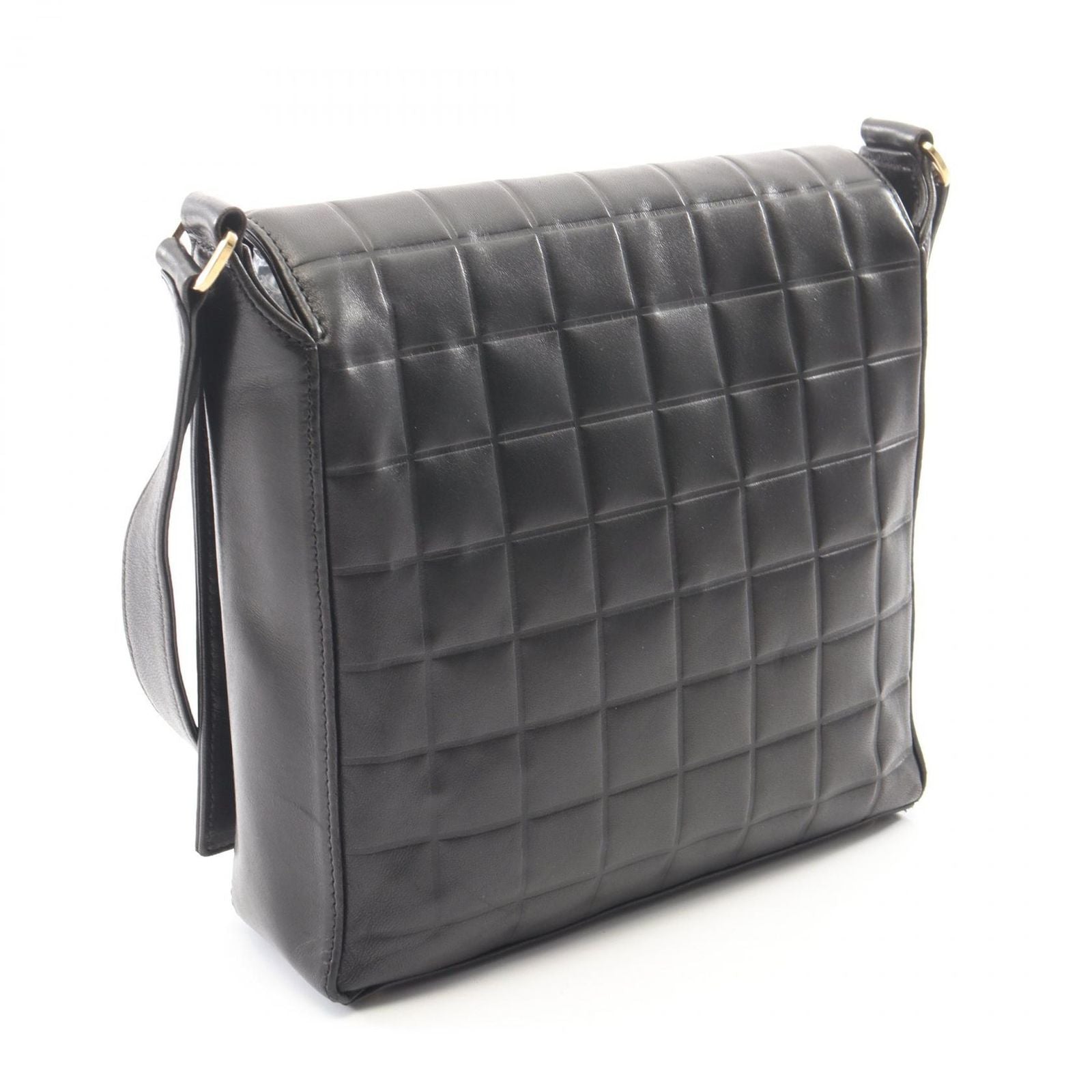 Chanel Shoulder Bag Choco Bar Black Lambskin CC Logo — view 2