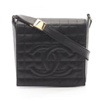 Chanel Shoulder Bag Choco Bar Black Lambskin CC Logo