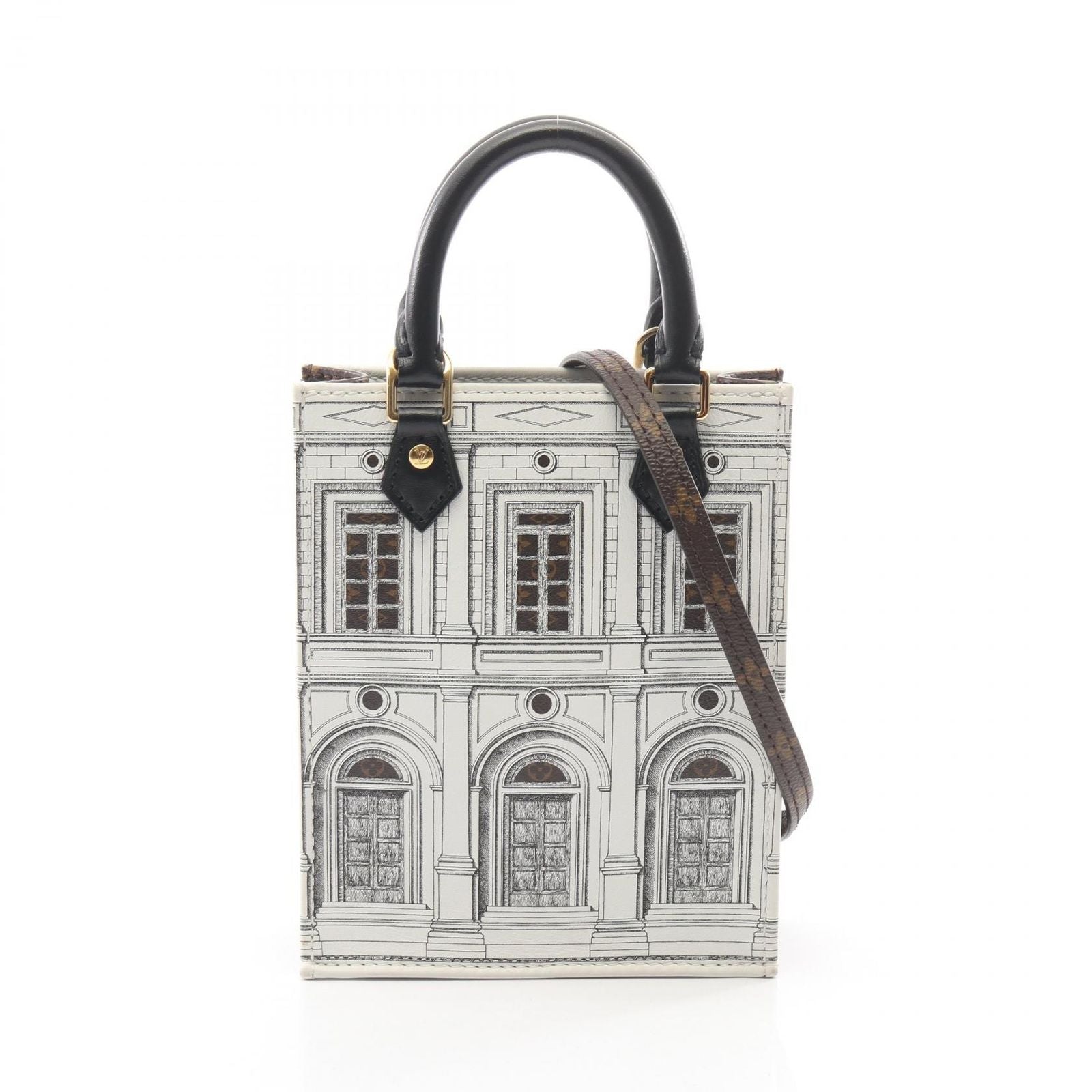 Louis Vuitton Handbag Fornasetti Petite Sac Plat Monogram 2-Way Canvas Leather